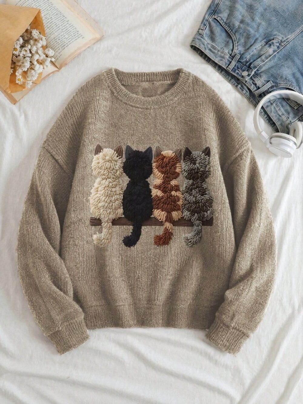 Khaki Casual Women's Regular Pullover